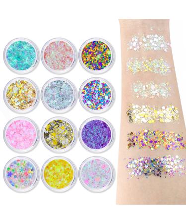 LATIBELL White Glitter Spray, Cosmetic Shimmer Makeup for Rave Hair Body  Face Clothes Nail Art Craft Design - with 1 Jar of Refills