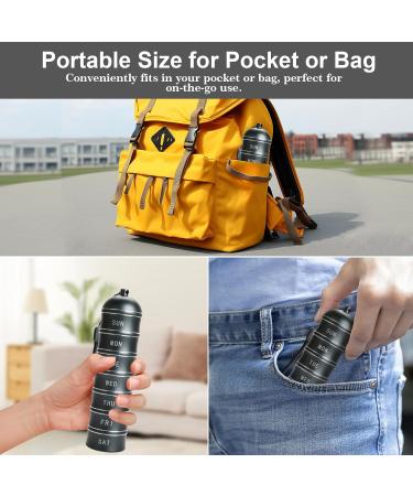 Buy Metal 7-Day Pill Organizer - Stackable Waterproof Aluminum Box for Pills Vitamins & Supplements - Buy Online on GoSupps.com