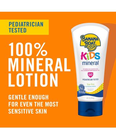 Banan Boat Kids Mineral Sunscreen Lotion SPF 50 Twin Pack 6oz - Tear-Free & Broad Spectrum Protection - Pack of 2 - Buy Online on GoSupps.com