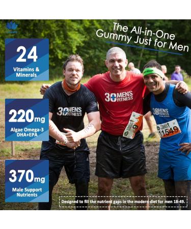 Mens Multivitamins Gummies Methylated Multivitamin for Men B Complex Minerals Vegan Omega 3 Probiotic Enzyme Antioxidants for Men's Complete Daily Support Sugar Free Vegan (No Iron) 60 Counts 60 Count (Pack of 1) - Buy Online on GoSupps.com