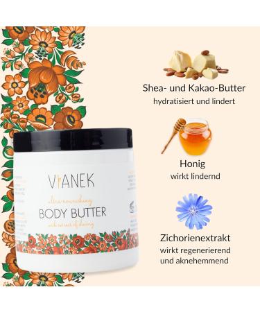 VIANEK Intensively Nourishing Body Butter - Natural Cocoa Butter Cream for Women & Men | 250ml | Shop Internationally - Buy Online on GoSupps.com