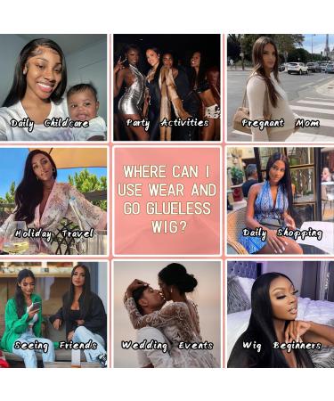 Buy Glueless Human Hair Wigs for Black Women - 20 Inch Pre-Cut Lace Beginner Friendly Natural Hairline 180% Density - Buy Online on GoSupps.com