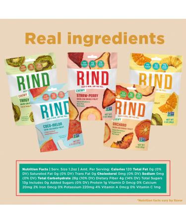 RIND Snacks Dried Fruit Superfood Variety Pack | No Added Sugar | Tangy Kiwi, Straw-Peary, Coco-Melon, Orchard & Tropical Blend | High Fiber, Vegan, Paleo | Non-GMO | 5 Pack, 2.75-3oz Each - Buy Online on GoSupps.com