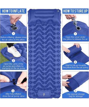 MOXILS Ultralight Inflatable Sleeping Pad for Camping - 75''X25'' with Built-in Pump - Ultimate for Hiking and Outdoor Adventures - Compact & Lightweight Air Mattress (Blue) - Buy Online on GoSupps.com