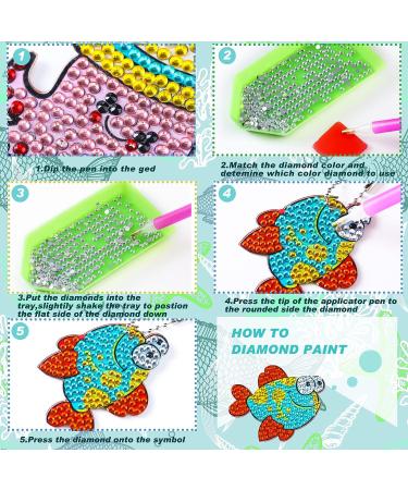 8 Pcs Gem Art Diamond Keychains for Kids DIY Crafts - Ocean Style Diamond Painting Kits for Boys and Girls Ages 8-12 - Perfect DIY Gift and Birthday Party Favors - Buy Online on GoSupps.com