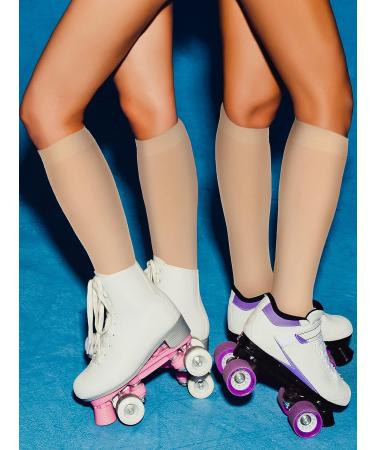 12 Pairs Figure Skating Socks for Girls with Ankle Gel Discs - High Tights for Ice Skating Dance | Ankle Bone Protection for Women and Girls - Buy Online on GoSupps.com