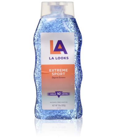 La Looks Gel 10 Extreme Sport Tri-Active Hold 20 Ounce (Blue) (591ml) (3 Pack) Unscented 1.25 Pound (Pack of 3)