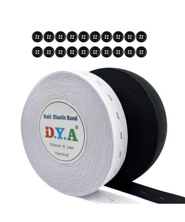 DYA Elastic Bands for Sewing 0.6 Inch x 12 Yards Knit Elastic Spool High  Elasticity (1 Roll White 0.6 Inch) 0.6 Inch x12 Yard x 1