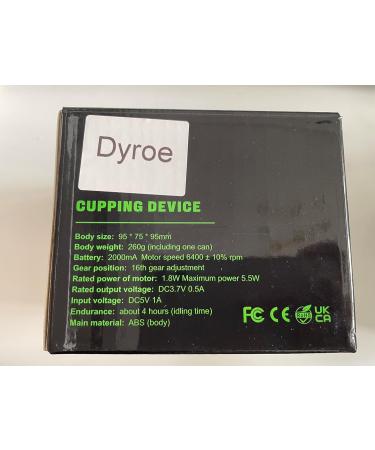 Dyroe Electric Infrared Cupping Massager - Intelligent 16 Gears 3 Modes Remote Control for Pain Relief & Body Detox - Buy Online on GoSupps.com