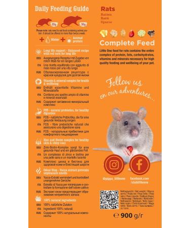 Little One Complete Food for Rats - 900g Bag with Yucca & Dried Banana | Premium Rat Food for Optimal Health - Buy Online on GoSupps.com