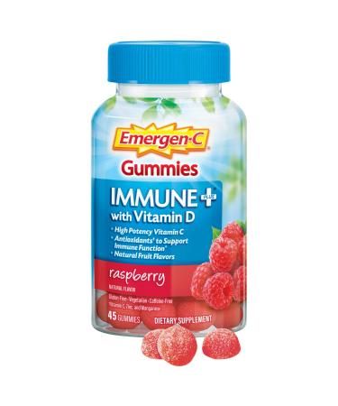 Emergen-C Immune+ Vitamin D plus 750 mg Vitamin C Immune Support Gummies - 45 Gummies