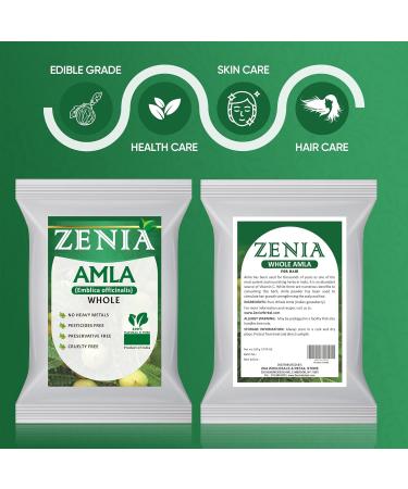 Zenia 100% Pure Whole Dried Amla Herb 100g - Raw Edible Grade for Herbal Hair Treatment - Buy Online on GoSupps.com
