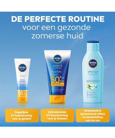  NIVEA SUN NIVEA SUN Invisible Finish Protect & Hydrate Sunscreen Lotion SPF 50+ 150 ml Water-resistant sunscreen Protects and Hydrates High Protection for Face and Body - Buy Online on GoSupps.com