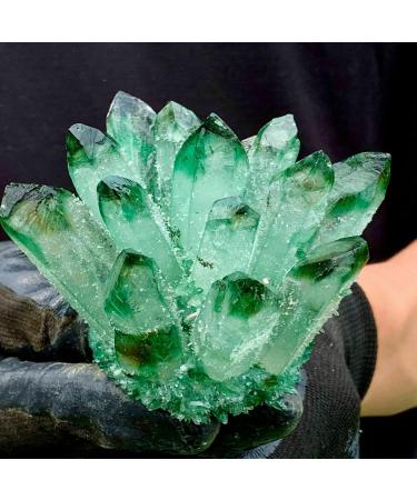 400-500g Green Phantom Quartz Crystal Cluster Specimen Suitable for Home Crystal Cluster - Buy Online on GoSupps.com