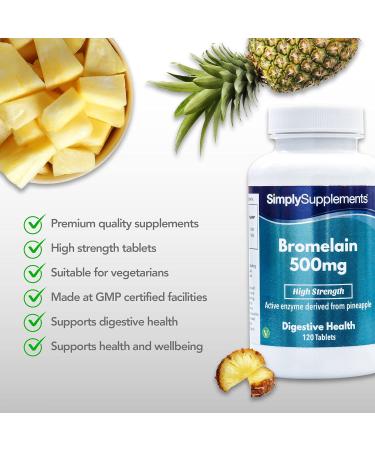 Bromelain 500mg | 120 Tablets | Vegan Friendly |SimplySupplements - Buy Online on GoSupps.com