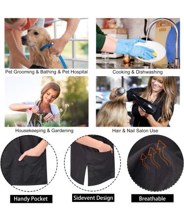 Noverlife Short Sleeves Pet Grooming Work Clothes | M Size, Splash Proof, Anti-Static | Pet Beautician Smock for Men & Women | Black - Buy Online on GoSupps.com