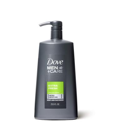 Dove Men+Care Body Wash with Pump for Men's Skin Care Extra Fresh Body Wash that Effectively Washes Away Bacteria While Nourishing Your Skin 23.5 oz