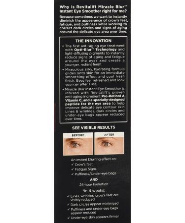 L'Oreal Paris Revitalift Miracle Blur Eye Smoother with Pro-Retinol A and Vitamin C 0.5 fl. oz - Buy Online on GoSupps.com