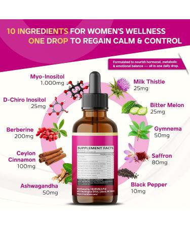 Liposomal Myo & D-Chiro Inositol Berberine Cinnamon Liquid Drops 1565mg per Serving Ultra Potent Raspberry Taste USA Made & Lab Tested 2 FL OZ (60ml) 60ml (pack of 1) - Buy Online on GoSupps.com