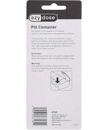 Ezy Dose Soft Touch 3 Compartment Pill Case - BPA Free Medicine Planner & Vitamin Organizer | Easy to Use 2XL Compartments for International Shipping - Buy Online on GoSupps.com