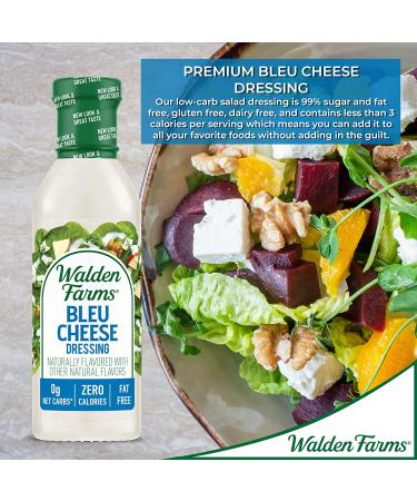 Walden Farms Bleu Cheese Dressing 12 fl oz - Zero Calorie, Keto-Friendly Salad Dressing - Buy Online on GoSupps.com