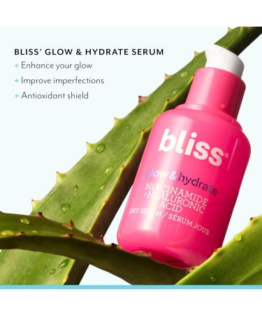 Bliss Vitamin C Face Serum + Glow & Hydrate Hyaluronic Acid Peptides + Niacinamide Antioxidant Brightening Dark Spot - Anti-Aging - Renew Night Acne Glycolic Uneven Tone - Buy Online on GoSupps.com