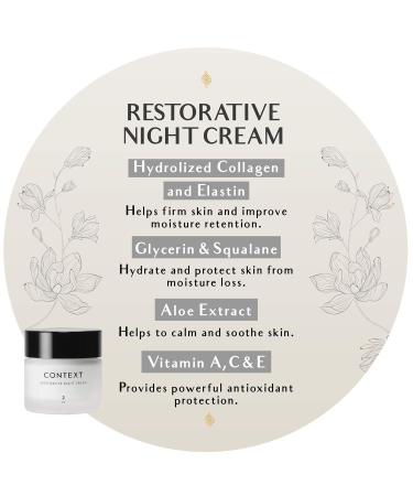 Context Restorative Night Cream | Vitamin C Anti-Aging Facial Moisturizer for Face & Neck | Firming Wrinkle Cream with Collagen | Evens Skin Tone & Reduces Fine Lines - Buy Online on GoSupps.com