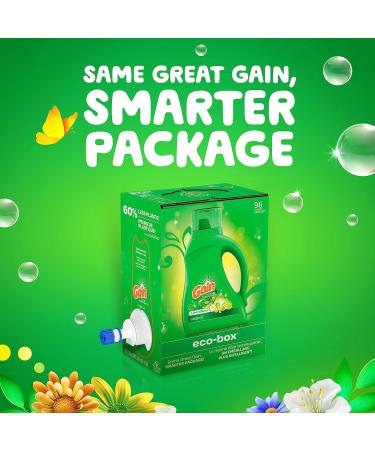 Gain Eco-Box Ultra Concentrated HE Laundry Detergent, Original Scent - 96 Loads - Buy Online on GoSupps.com