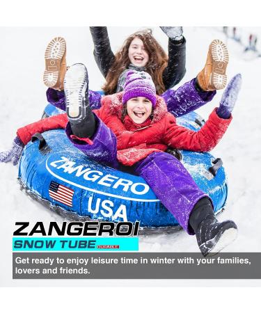 47 inch Heavy Duty Snow Tube for Kids and Adults - Inflatable Sled with Cover | Light Blue - Buy Online on GoSupps.com