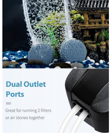 Uniclife Dual Outlet Air Pump for Aquariums - Up to 100 Gallon Tank with Accessories - Buy Online on GoSupps.com