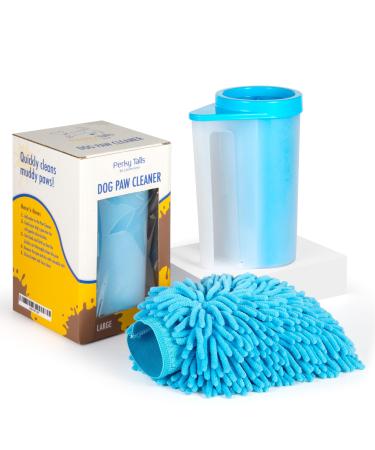 Dog Paw Cleaner Large with Handle - Paw Cleaner for Dogs with Micro-Fibre Drying Mitt - Large Dog Paw Washer for Labrador and Husky Sized Dogs