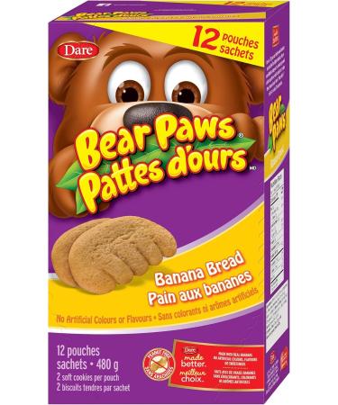 Bear Paws Dare Banana Bread Cookies Family Size 480g/17 oz (12 Pouches) and Dare Veggies & Fruit Carrot Cake 168g/5.9 oz Imported from Canada) Bread Cookies + Carrot Cake Cookies - Buy Online on GoSupps.com