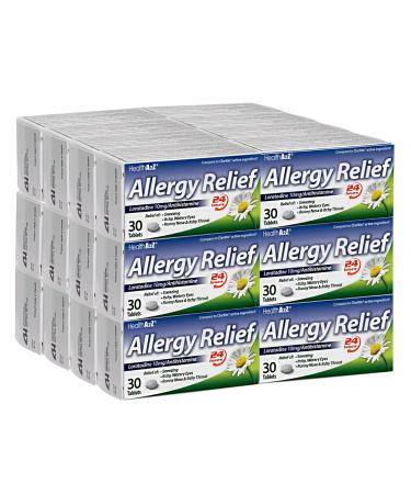 HealthA2Z Allergy Relief | Loratadine 10mg | Antihistamine | Relief from Itchy Throat Sneezing Runny Noses | 24-Hours Allergy Medicine | 30 Tablets (Pack of 24) | 720 Tablets Total | Value Pack