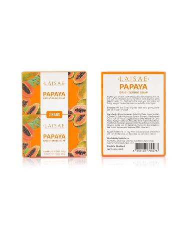 Papaya Brightening Soap with Niacinamide & Jojoba Oil for Acne Scars, Age Spots, Fine Lines - 3.52 Oz (2 Bars) - Buy Online on GoSupps.com