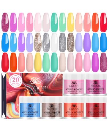 NKOOE 20 colors acrylic nail powder set