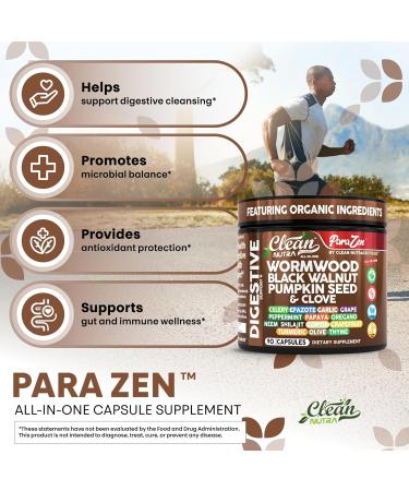 Clean Nutra Wormwood Black Walnut Pumpkin Seed Clove Oil Celery Garlic Grape Papaya Neem Diatomaceous Earth Womens Probiotic Gut Health Cleanse Detox Oregano Olive Turmeric Supplement Vegan Capsules - Buy Online on GoSupps.com