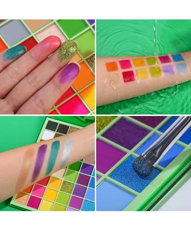 UCANBE Nostalgic Green Eyeshadow Palette - 48 Bold Colors | Highly Pigmented Matte, Shimmer, Glitter Eye Makeup - Buy Online on GoSupps.com