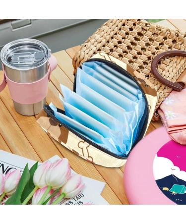 Cute Dog Bone Pattern Menstruation Pad Bag with Zipper - Stylish Napkin & Tampon Bag for Women & Girls | Color 7 - Buy Online on GoSupps.com