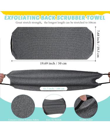 Exfoliating Back Scrubber Set - 8 Pieces with Stretchable Handles and Bath Gloves for Women, Men, and Children - Bright Color Washcloth Included - Buy Online on GoSupps.com