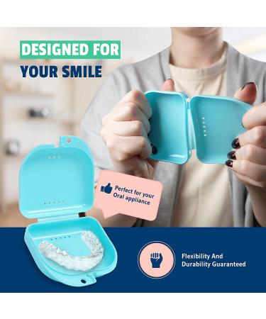 Mrs. Odonto Retainer Case - Pack of 2 - Odorless Mouth Guard Case - Ventilated  Durable & Hygienic for Carrying and Protecting Braces  Dentures & Aligners - 3.14 x 3.14 x 1.1 - (Bluish) Pack of 2 Bluish - Buy Online on GoSupps.com