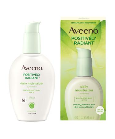 Aveeno Positively Radiant Daily Face Moisturizer with Broad Spectrum SPF 15 Sunscreen and Soy Extract 4 fl. oz