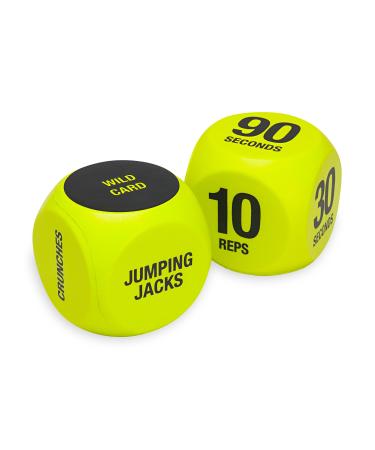 SPRI Exercise Dice (6-Sided) - Game for Group Fitness & Exercise Classes - Includes Push Ups, Squats, Lunges, Jumping Jacks, Crunches & Wildcard (Includes Carrying Bag)