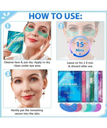 JYHSGD Eye Gels Mask Pearl Collagen Marine Eye Masks - 12 Pairs for Anti-Aging, Wrinkles, Puffy Eyes & Dark Circles - Buy Online on GoSupps.com