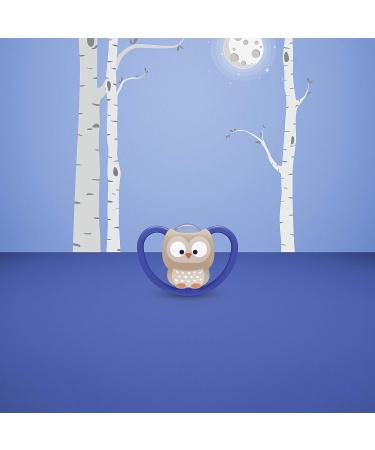 Nuk Space Baby Schnuller | BPA-Free Silicone Pacifier for 6-18 Months | Extra Ventilation | Owl & Panda Design | 2-Pack Standard Blue - Buy Online on GoSupps.com