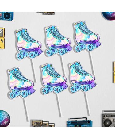 Colorful Roller Skate Theme Happy Birthday Cupcake Toppers 18-PC Set - Perfect for Roller Skate Themed Birthday Party Baby Shower Party or Rolling Theme Party Decorations for Boy or Girl-SugarGera - Buy Online on GoSupps.com