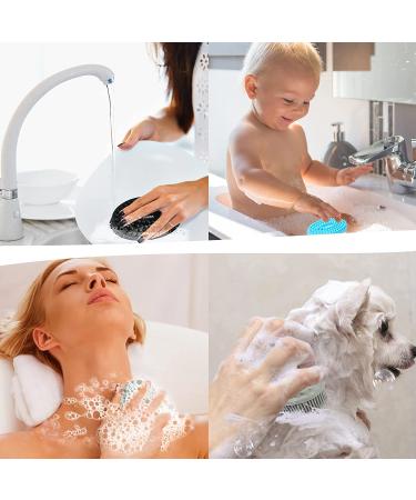 Silicone Body Scrubber Set of 3 - Soft Exfoliating Bath Loofah for Sensitive Skin (BlackGrayBlue) - Buy Online on GoSupps.com