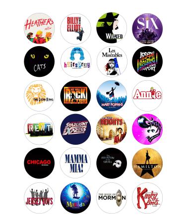 24 Musicals D2 style edible Iced Icing CupCake Toppers