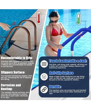 Pool Handrail Cover Slip-Resistant Safety Railing Sleeve 70.87x5.91inch Non-Slip Grip Protector Inground Pools Ladder UV-Resistant Ideal for Home Spa School Swimming Pool - Buy Online on GoSupps.com