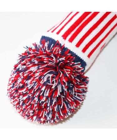 CRAFTSMAN GOLF US Flag Knit Pom Pom Driver Fairway Wood Headcover - White/Blue/Red - 1pc #5 Wood Cover - Buy Online on GoSupps.com