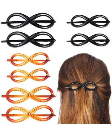 8 Pcs No Metal Hair Clips Twist Hairpin Barrette French Style Bun Hair Barrettes Hair Slide Hairpin Plastic Black Brown Viking Hair Accessories Ponytail Barrette Clip with Stick for Women Girl 2 Sizes - Buy Online on GoSupps.com